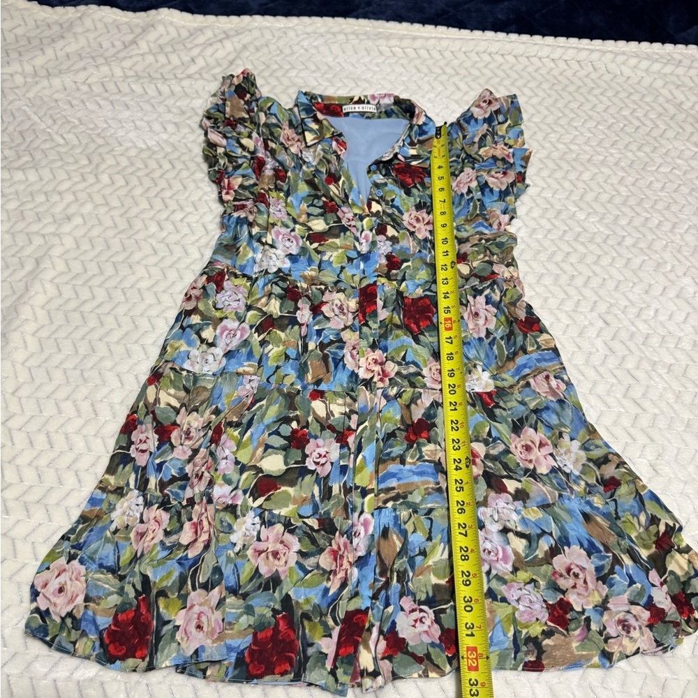Alice + Olivia Multicolor Floral Mini Dress - Picture 6 of 12